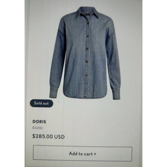 Daily Blue By Adriano Goldschmied Denim Button Up Blouse Top Echo Blue Size M - Picture 1 of 10